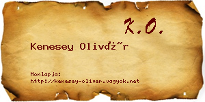 Kenesey Olivér névjegykártya